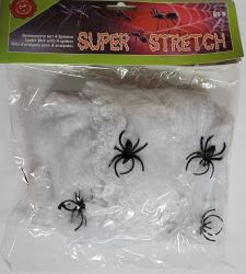 Spinnennetz 60g mit 4 Spinnen