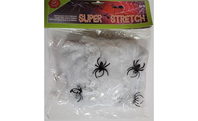 Spinnennetz 60g mit 4 Spinnen